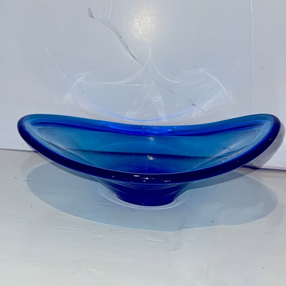 Other - Vintage Viking Glass Cobalt Blue Oval Bowl or Swedish Arthur Percy 10”x 8” MCM